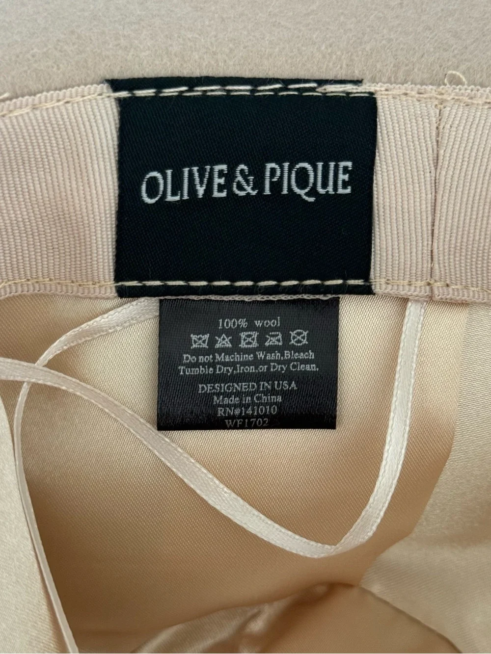 New. Olive & Pique Wool Classic Hat. New and never worn. 100% wool. One size.